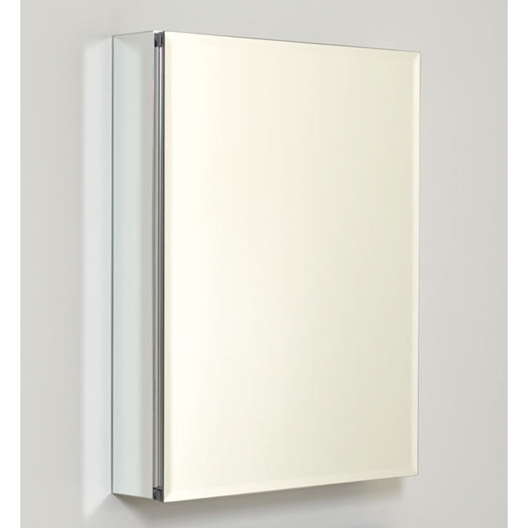 24" Frameless Aluminum Medicine Cabinet with Beveled Mirror