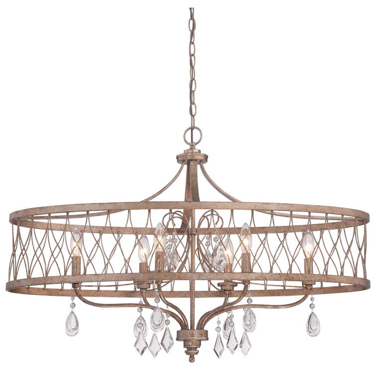 Olympus Gold Crystal Elegance 6-Light Dimmable Chandelier