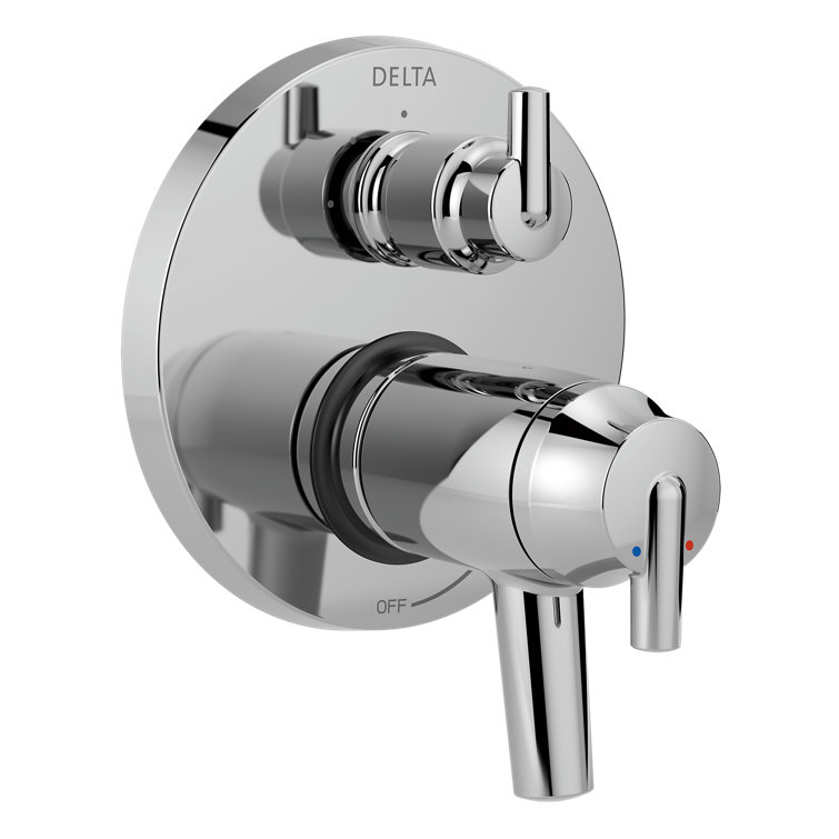 Contemporary Stainless Steel Wall-Mounted Shower Trim with Integrated Diverter