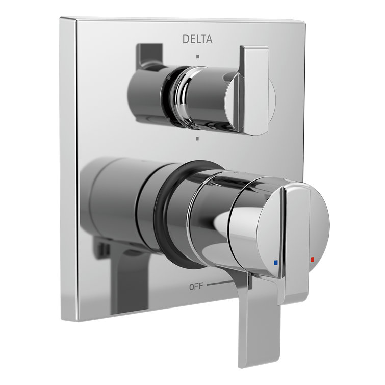 Chrome Modern Double Handle Shower Trim Kit