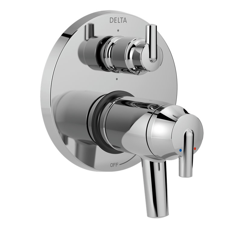 Chrome Stainless Steel Wall-Mounted Shower Lever Trim