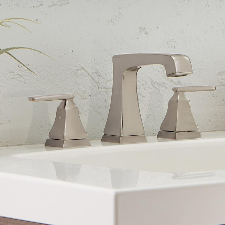 Brilliance Stainless Steel Widespread Bathroom Faucet with Brass Handles