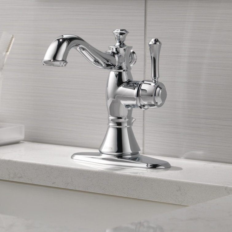Cassidy Chrome Single Hole Bathroom Faucet with Drain Assembly