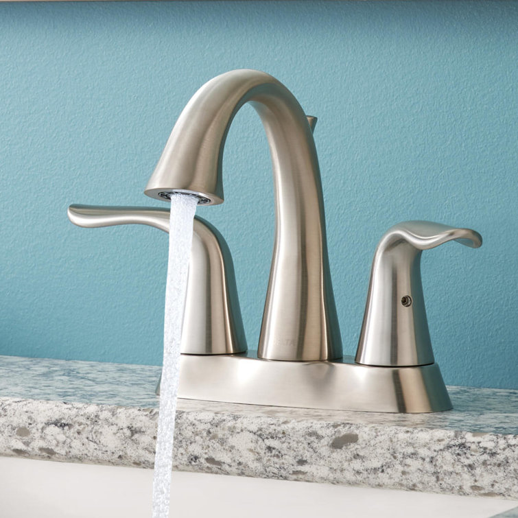 Sleek Modern Centerset Stainless Steel Bathroom Faucet with Drain Assembly