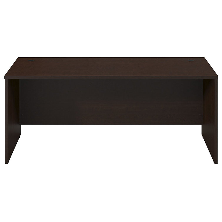 Transitional Mocha Cherry Executive Office Desk with Drawer