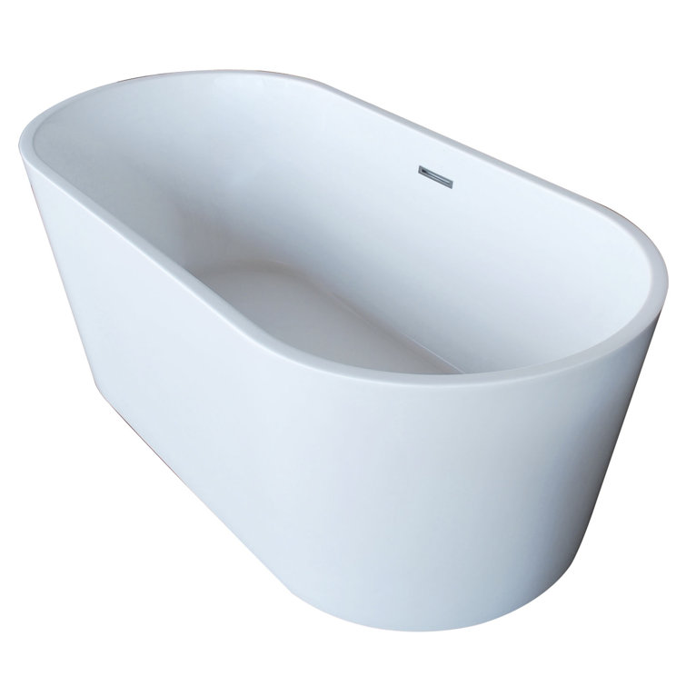 Dover Glossy White Freestanding Acrylic Soaking Bathtub