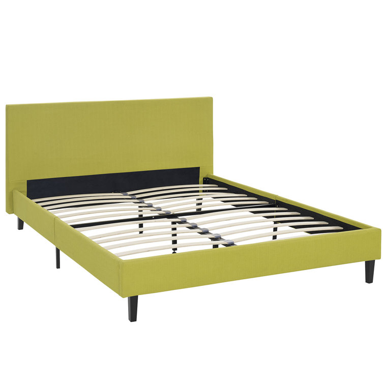 Anya Chic Avant-Garde White Upholstered Queen Bed with Wood Frame