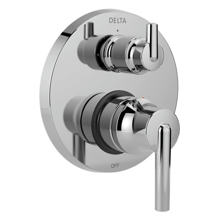 Chrome Modern Wall-Mounted Shower Lever Trim Kit