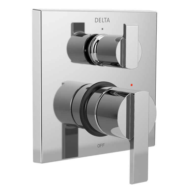 Chrome Modern Wall-Mounted Shower Diverter Trim Kit