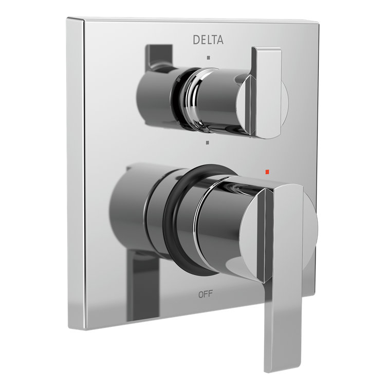 Chrome Modern Wall-Mounted Shower Valve Trim with Lever