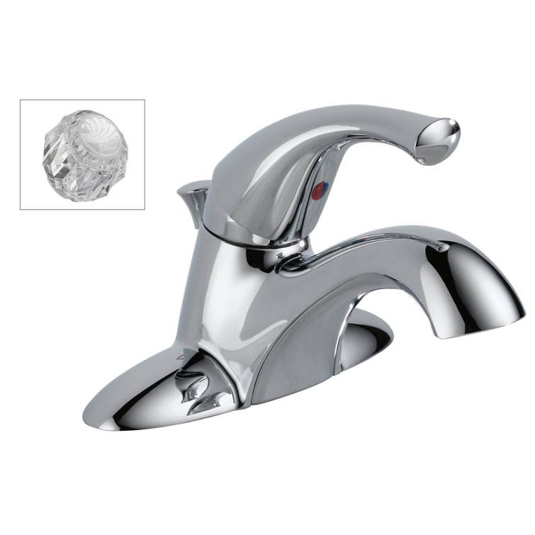 Chrome Single Handle Centerset Bathroom Faucet with Drain Assembly