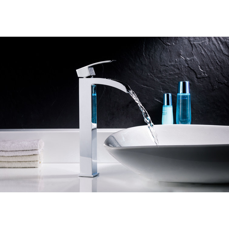 Lustrous Polished Chrome Single-Handle Vessel Bathroom Faucet