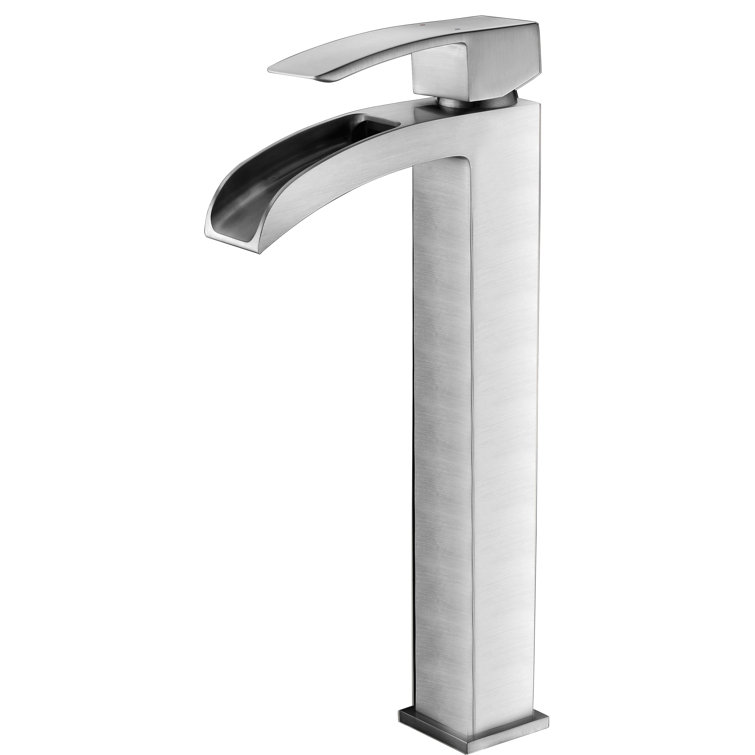 Minimalist Brushed Nickel Single-Handle Vessel Bathroom Faucet