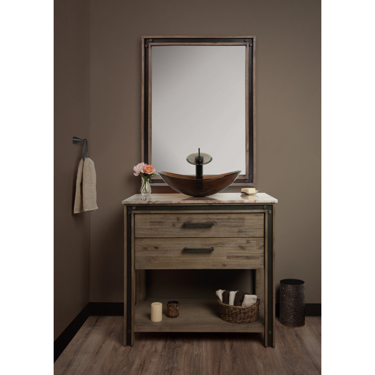 Tea-Tinted Oval Glass Above-Counter Vessel Sink