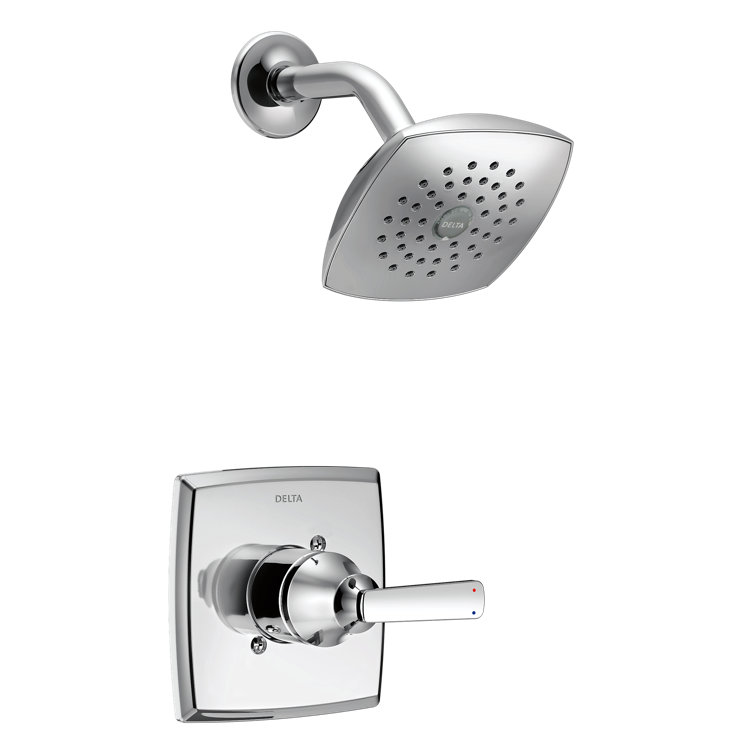 Chrome Modern Single-Function Shower Faucet Set with Pressure-Balancing Valve