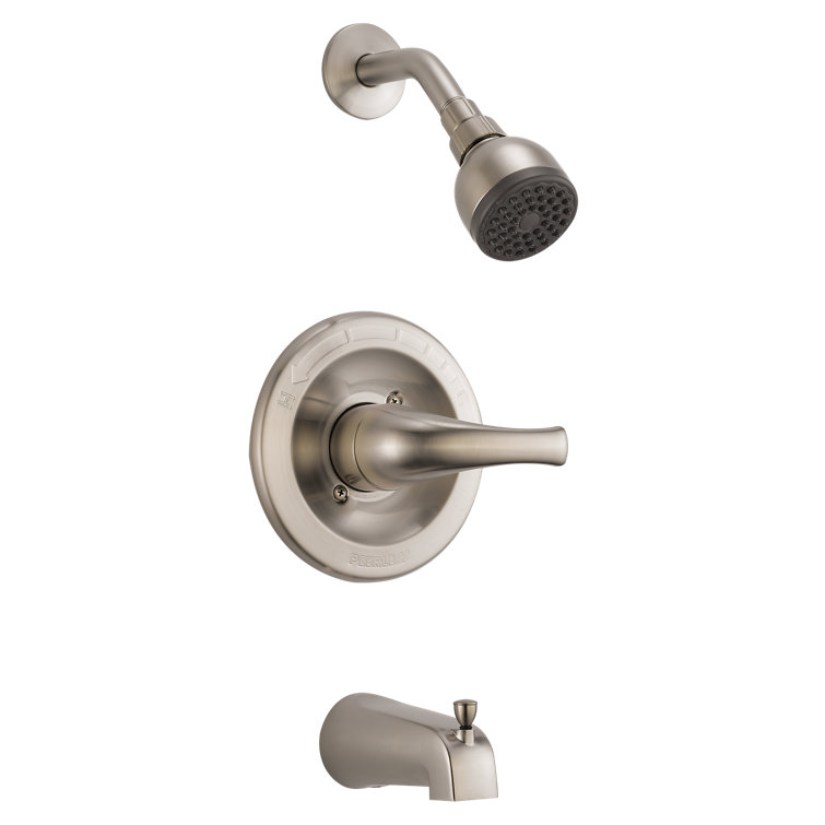 Brushed Nickel Single Handle Wall Mounted Tub and Shower Faucet