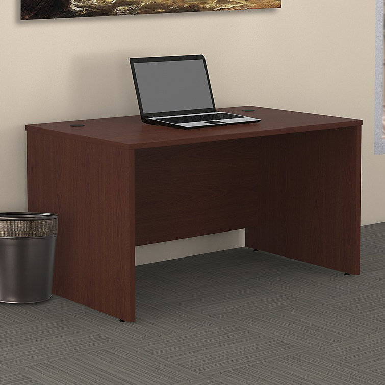 Mahogany 71" Home Office Desk with Filing Cabinet