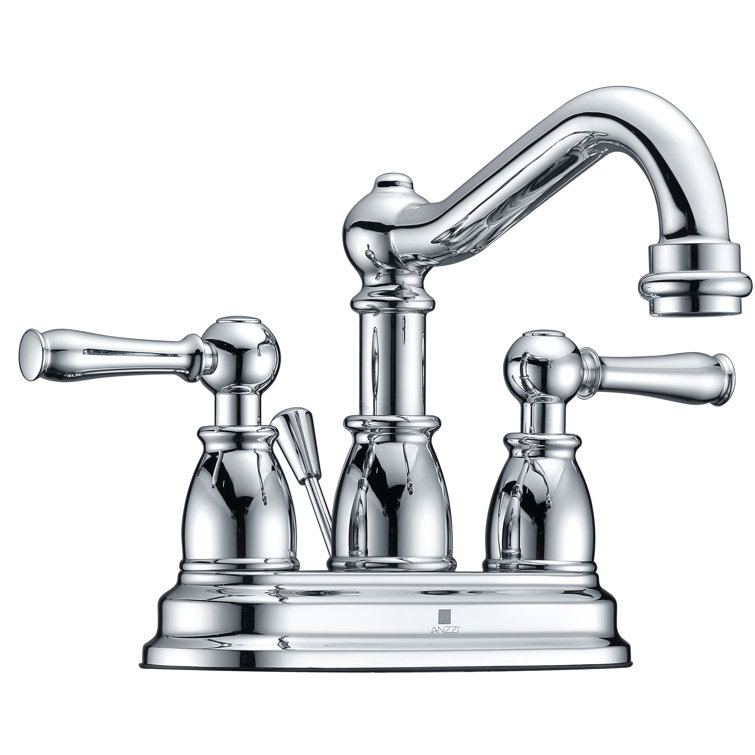 Polished Chrome 4-Inch Centerset 2-Handle Bathroom Faucet