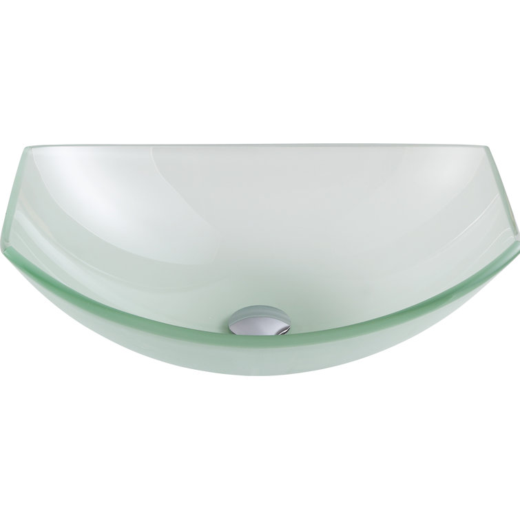 Lustrous Frosted Glass Oval Above-Counter Bathroom Sink