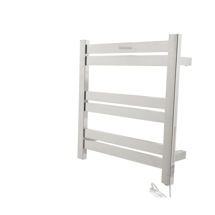 Polished Chrome 6-Bar Stainless Steel Wall Mounted Towel Warmer