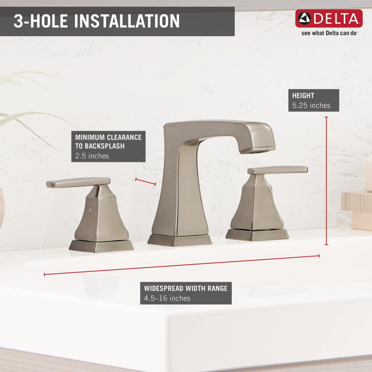 Brilliance Stainless Steel Widespread Bathroom Faucet with Brass Handles