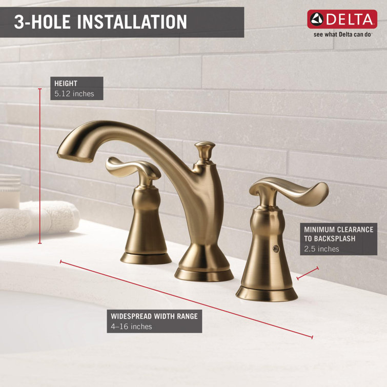 Champagne Bronze Widespread Bathroom Faucet with Metal Handles