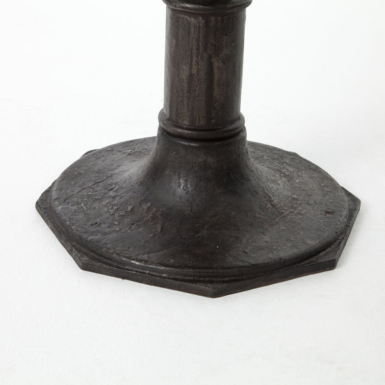 Mickley 36'' Round Marble and Iron Pedestal Dining Table