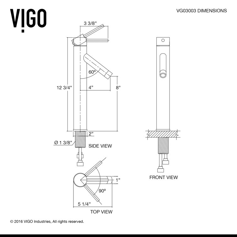 Brushed Nickel 12 3/4" Brass Single Hole Vessel Faucet