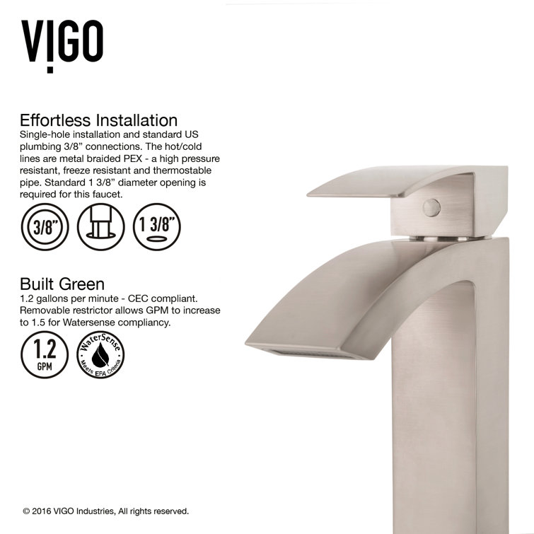 Modern Sleek 12" High Vessel Bathroom Faucet in Black Nickel