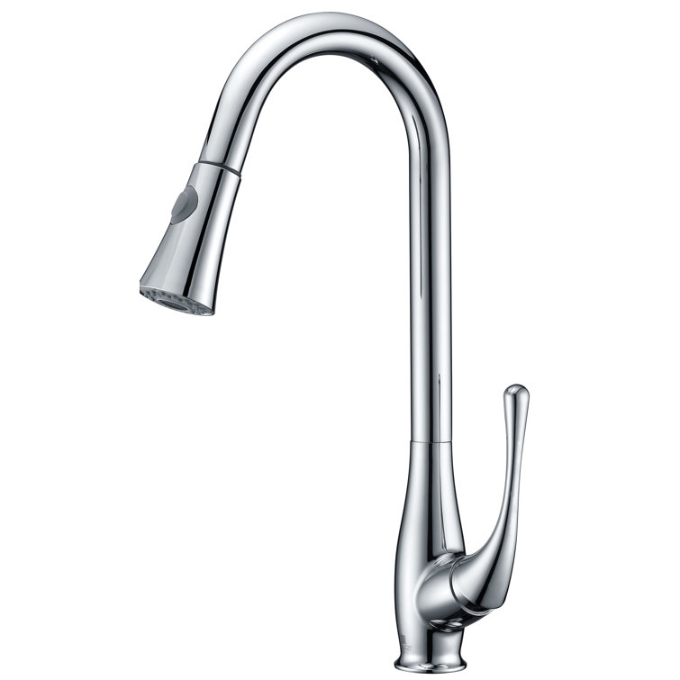 Polished Chrome Pull-Down Kitchen Faucet with Spray
