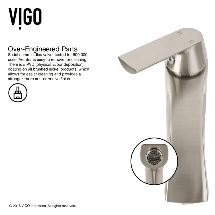 White Frost Glass Round Vessel Sink with Brushed Nickel Faucet