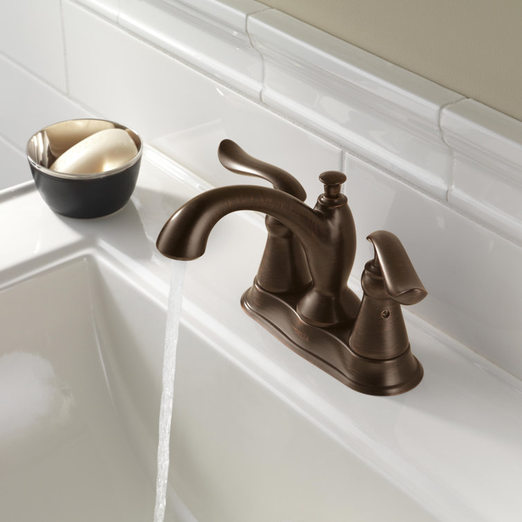 Modern Dual-Handle Centerset Bathroom Faucet in Venetian Bronze