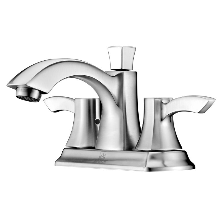 Brushed Nickel Dual Handle Centerset Bathroom Faucet
