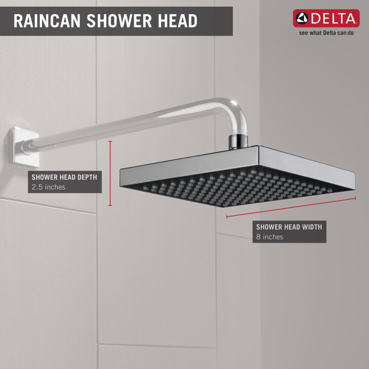 Chrome 8" Square Wall Mounted Rain Shower Head
