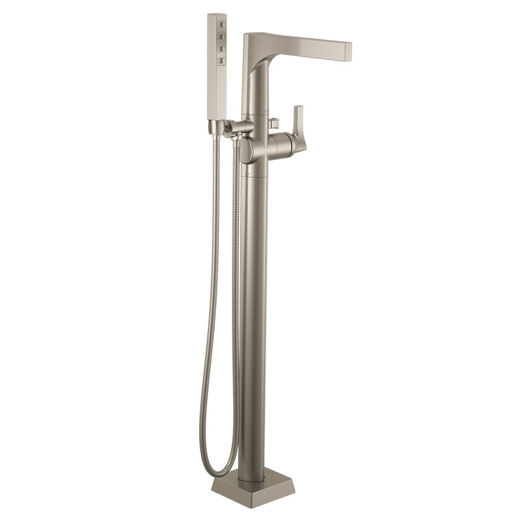 Stainless Steel Modern Floor Mounted Tub Faucet with Handshower