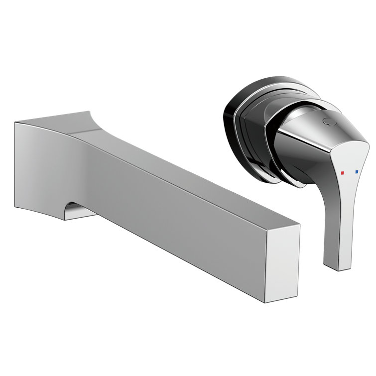 Chrome Wall Mounted Modern Brass Bathroom Faucet