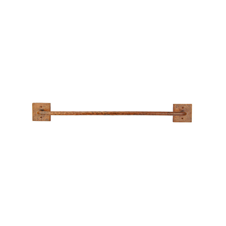 18" Hand Hammered Copper Wall Mounted Towel Bar in Oil Rubbed Bronze