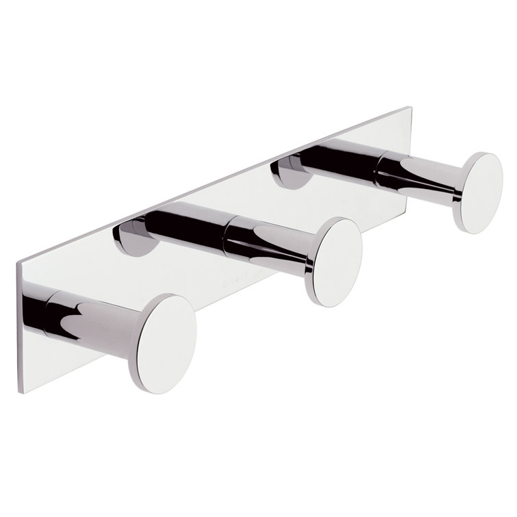 Polished Chrome Triple Robe Hook with Modern Design