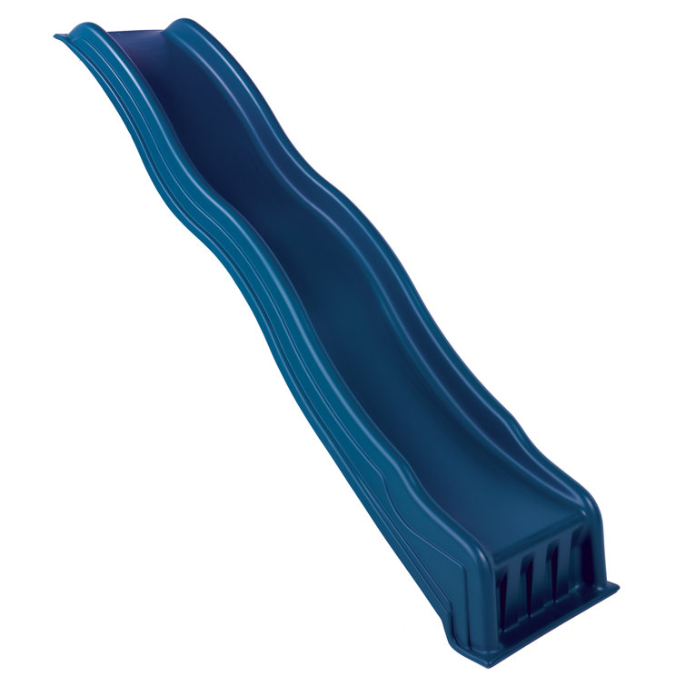 Blue 90-Inch Molded Plastic Wave Slide
