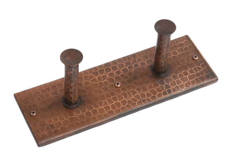 Hand-Hammered Copper Double Robe and Towel Hook