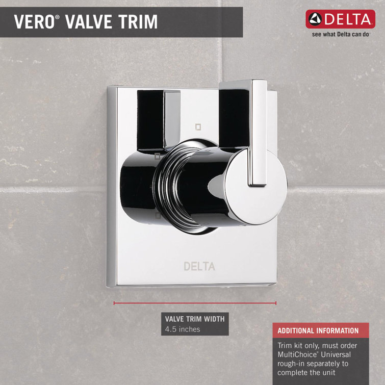 Chrome Stainless Steel Wall-Mounted Shower Diverter Trim Kit