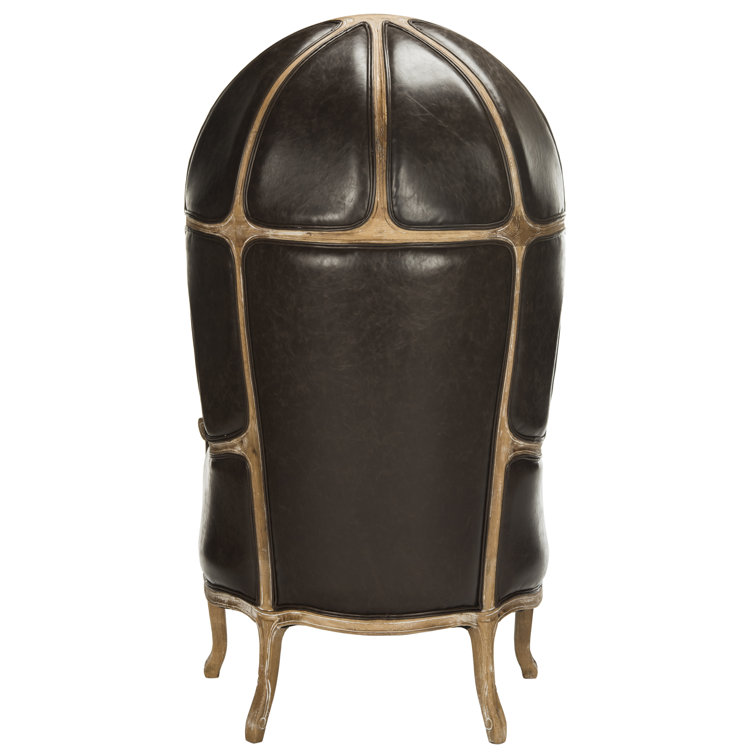 Regal Sabine Brown Leather & White-Washed Oak Balloon Chair
