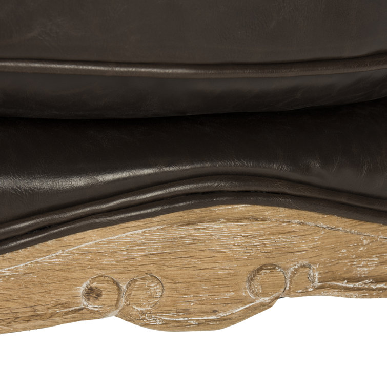 Regal Sabine Brown Leather & White-Washed Oak Balloon Chair