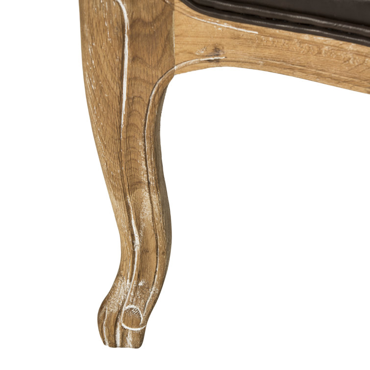 Regal Sabine Brown Leather & White-Washed Oak Balloon Chair