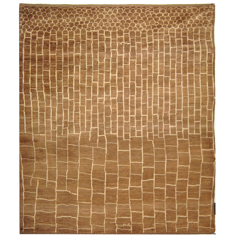 Ivory Wool 9' x 12' Hand-Knotted Rectangular Area Rug