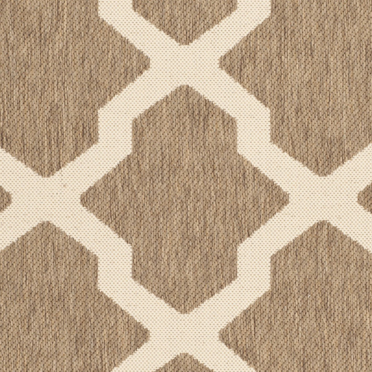 Brown and Bone Rectangular Indoor/Outdoor Area Rug