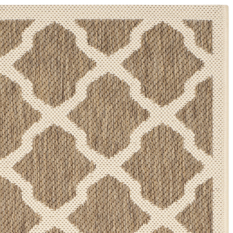 Brown and Bone Rectangular Indoor/Outdoor Area Rug