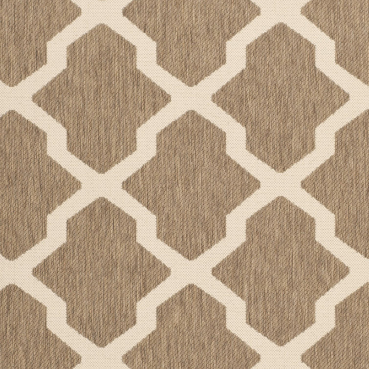 Brown and Bone Rectangular Indoor/Outdoor Area Rug