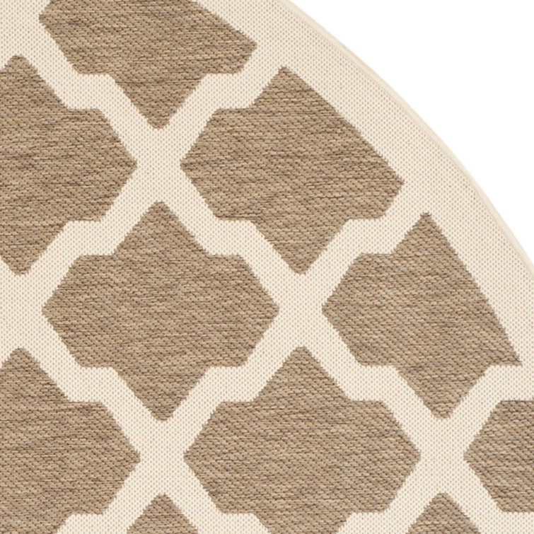 Brown and Bone Rectangular Indoor/Outdoor Area Rug