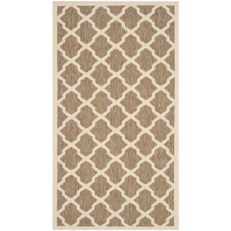 Brown and Bone Rectangular Indoor/Outdoor Area Rug